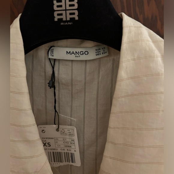 Double Breasted Pinstripe Mango Shirt XS - Picture 3 of 5